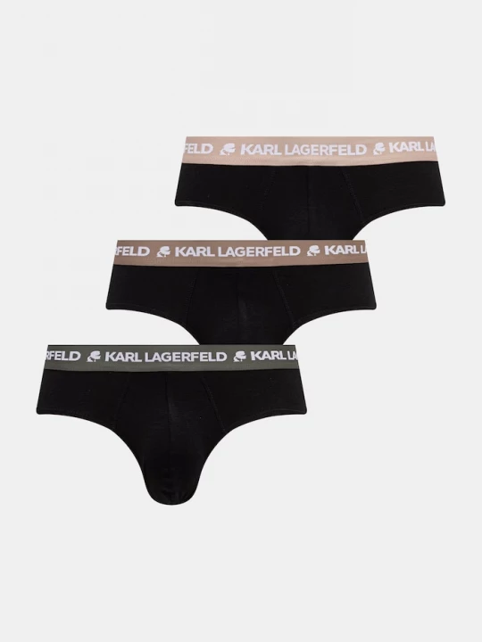 Obrázek produktu Karl Lagerfeld slipy pánské bavlněné s elastanem 3-pack černá