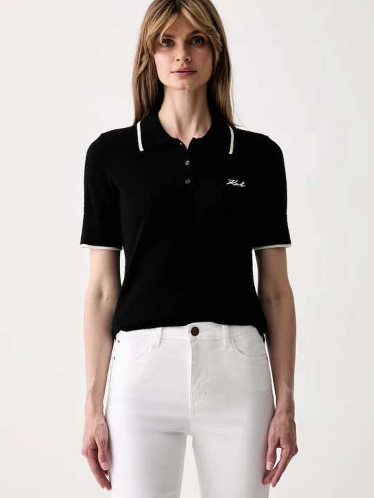 Obrázek produktu Karl Lagerfeld svetrové polo dámské vlněné černá