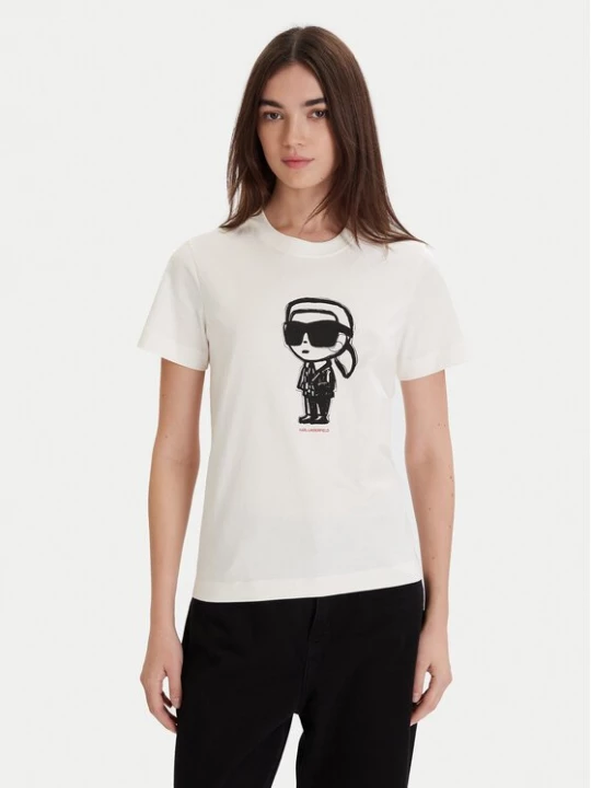 Obrázek produktu KARL LAGERFELD T-Shirt A1W17126 Écru Regular Fit Krémová