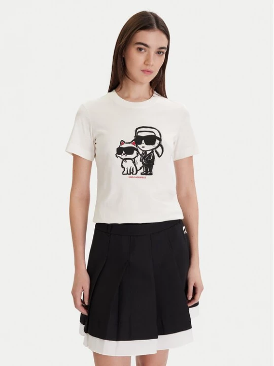 Obrázek produktu KARL LAGERFELD T-Shirt A1W17129 Écru Regular Fit Krémová
