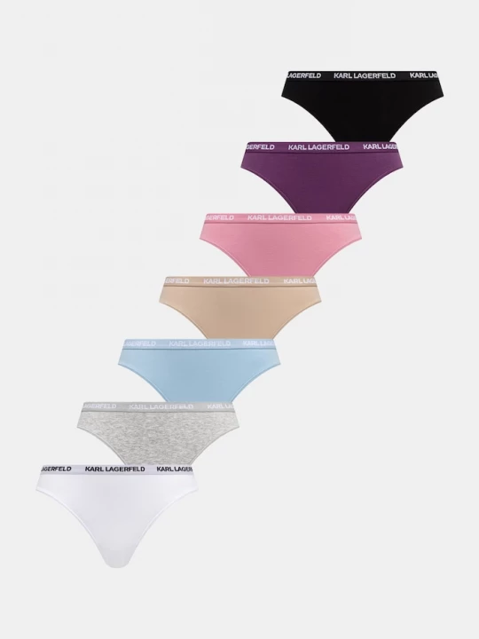 Obrázek produktu Karl Lagerfeld tanga dámské bavlněné s elastanem 7-pack růžová