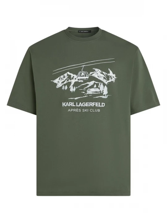 Obrázek produktu Karl Lagerfeld Tričko 'Après Ski Club' olivová / bílá