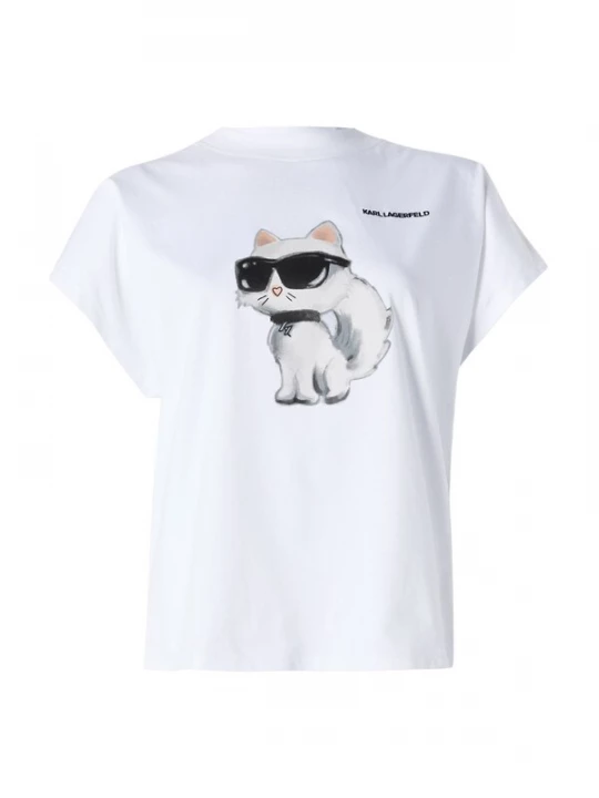 Obrázek produktu Karl Lagerfeld Tričko 'IKON AQUARELLE C'  pudrová / černá / bílá