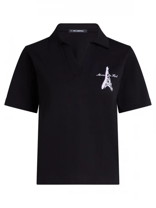 Obrázek produktu Karl Lagerfeld Tričko 'PARIS SKETCH EIFFEL' švestková / černá / bílá