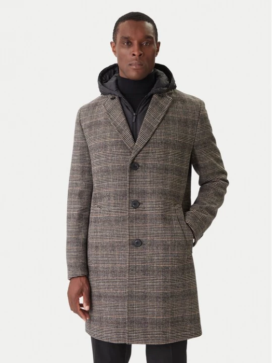 Obrázek produktu KARL LAGERFELD Vlněný kabát 455733 554755 Šedá Regular Fit