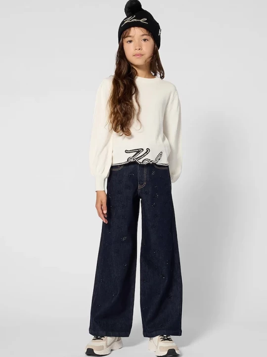 Obrázek produktu Karl Lagerfeld wide leg džíny dětské modrá