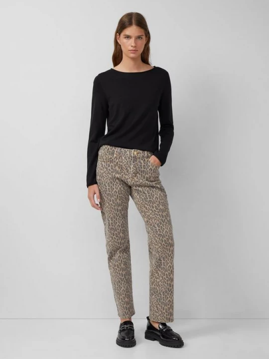 Obrázek produktu Karolin: Regular fit / mid rise / straight leg s leo potiskem s.Oliver