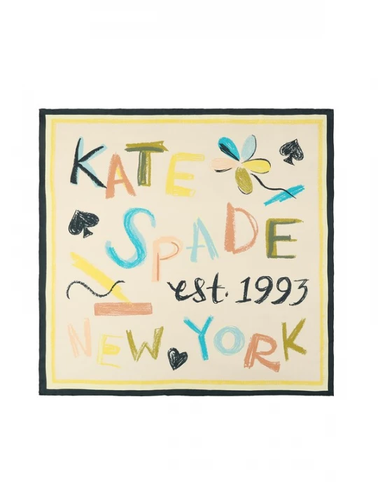 Obrázek produktu Kate Spade Šátek aqua modrá / žlutá / pastelově žlutá / tmavě oranžová