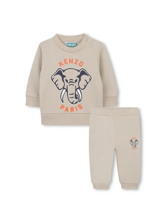 Obrázek produktu Kenzo Kids Dětská bavlněná tepláková souprava Kenzo Kids béžová