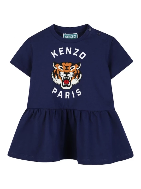 Obrázek produktu Kenzo Kids Dětské bavlněné šaty Kenzo Kids námořnická modř