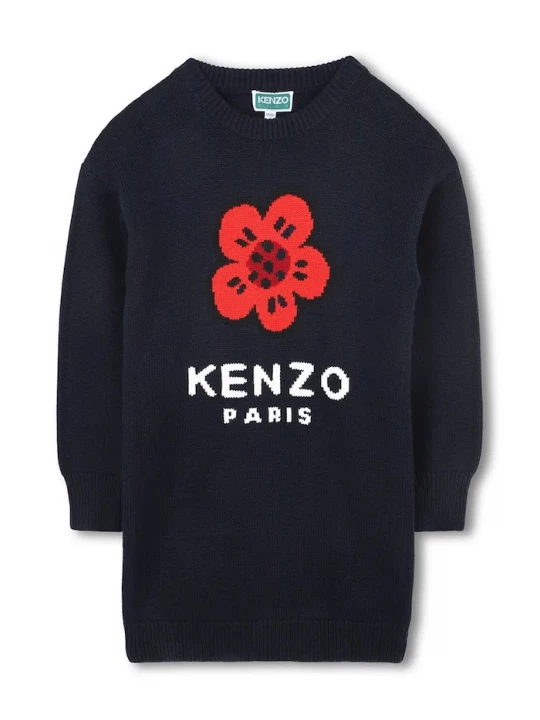 Obrázek produktu Kenzo Kids Dětské šaty s příměsí vlny Kenzo Kids námořnická modř