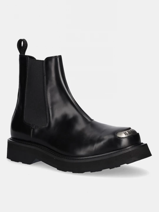 Obrázek produktu Kenzo Kožené kotníkové boty Kenzo Smile Lace Up Boots černá