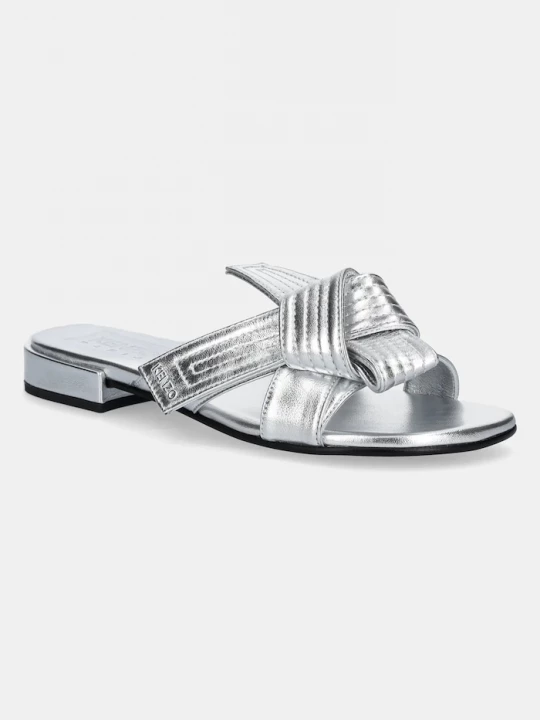 Obrázek produktu Kenzo Kožené pantofle Kenzo Mule stříbrná