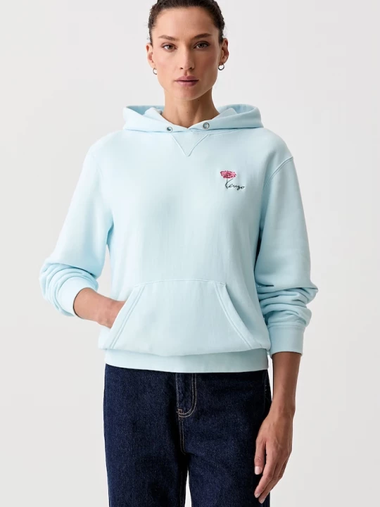 Obrázek produktu Kenzo mikina s kapucí dámská bavlněná modrá