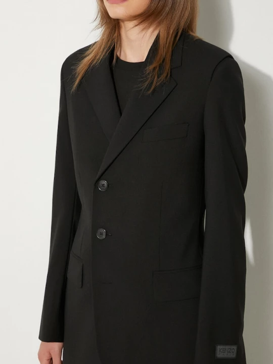 Obrázek produktu Kenzo Vlněné sako Kenzo Virgin Wool Waisted Blazer černá