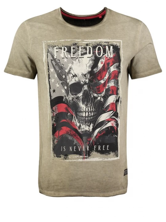 Obrázek produktu Key Largo Tričko 'KLFreedoom' šedá / khaki / červená / černá