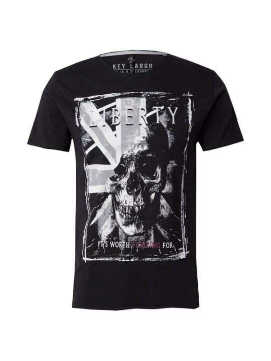 Obrázek produktu Key Largo Tričko 'Liberty'  šedá / černá / bílá