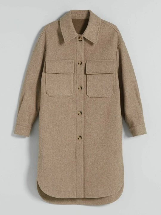 Obrázek produktu Klasický kabát Bershka béžová