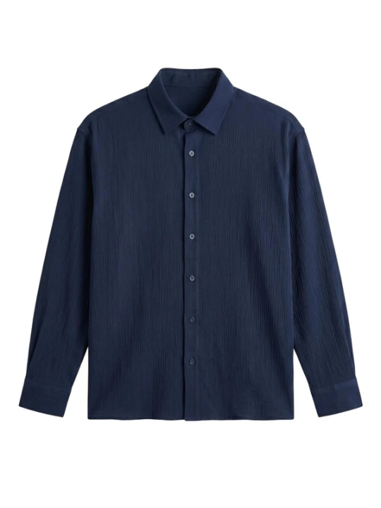 Obrázek produktu Kleidermafia Košile 'Regular Fit Cotton Shirt - Navy Blue' námořnická modř
