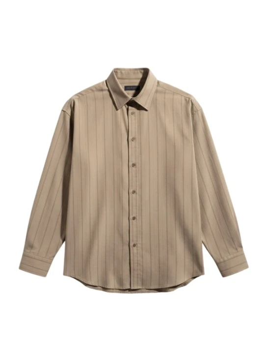 Obrázek produktu Kleidermafia Košile 'Regular Fit Striped Line Shirt - Brown' hnědá