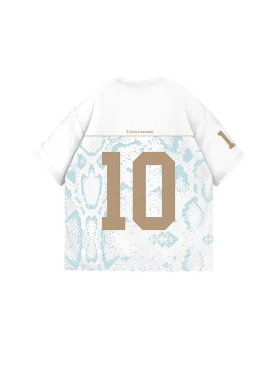 Obrázek produktu Kleidermafia Tričko 'Oversize Brooklyn T-shirt - Ecru and Turquoise' režná