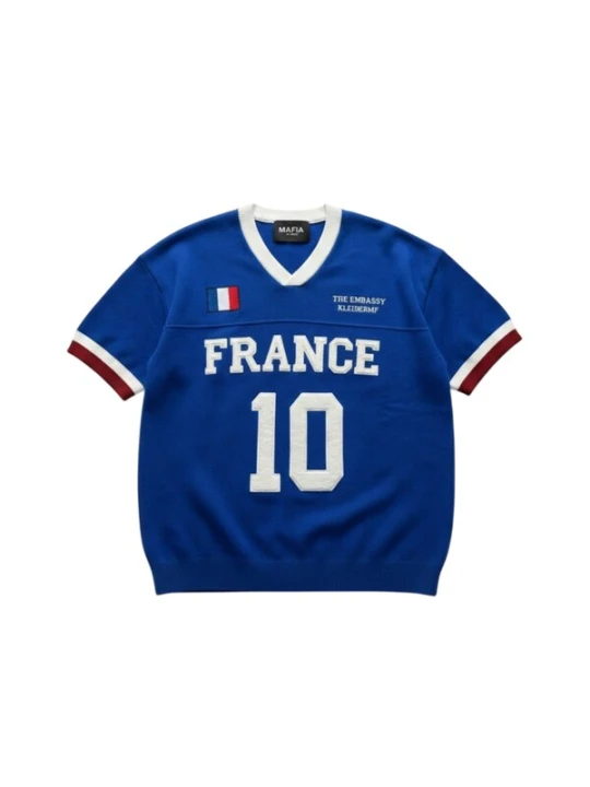 Obrázek produktu Kleidermafia Tričko 'Oversize France Knit T-shirt - Sax' modrá