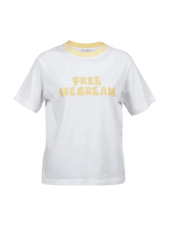 Obrázek produktu Kleinigkeit Tričko 'Free Ice Cream' žlutá / bílá