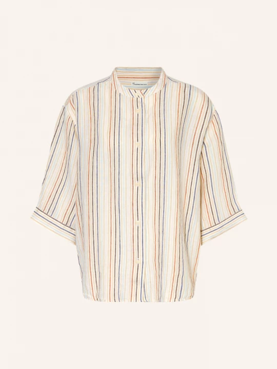 Obrázek produktu Knowledgecotton Apparel Lněná Blůza S 3/4 Rukávy béžová / červená / tmavě modrá