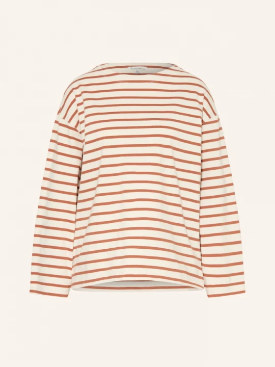 Obrázek produktu Knowledgecotton Apparel Tričko S Dlouhým Rukávem krémová / tmavě oranžová