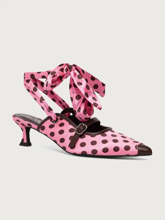 Obrázek produktu Koi Footwear Lodičky s otevřenou patou Polka Dot Kitten Heels růžová