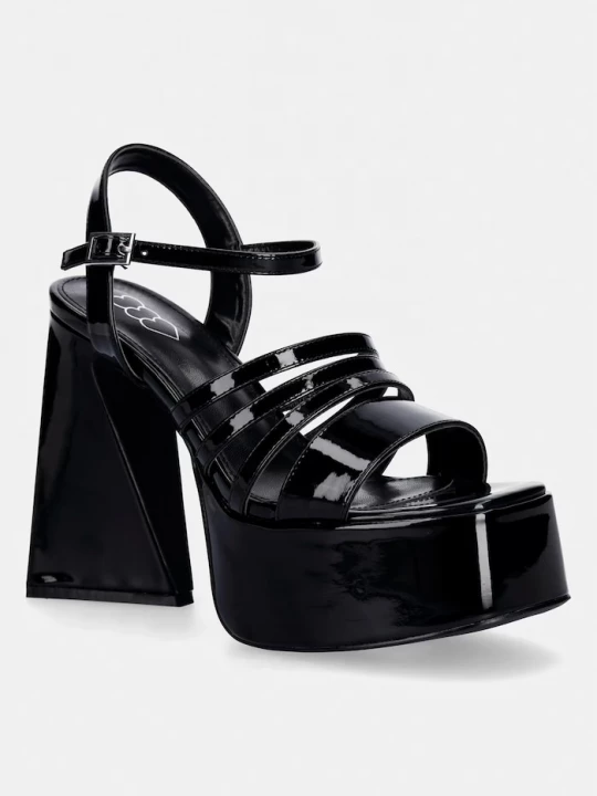 Obrázek produktu Koi Footwear Sandály Koi Footwear Dynasty All Black Platform Strappy Heels
