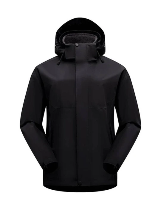 Obrázek produktu KoJooin Přechodná bunda 'Damen Ramble 3-in-1 Jacke Recycelte Wasserdichte Hülle mit Kapuze und Abnehmbarem Thermofutter' černá