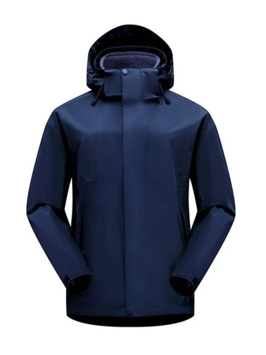 Obrázek produktu KoJooin Přechodná bunda 'Damen Ramble 3-in-1 Jacke Recycelte Wasserdichte Hülle mit Kapuze und Abnehmbarem Thermofutter' námořnická modř