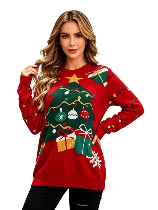 Obrázek produktu KoJooin Svetr 'Weihnachtspullover für Damen' červená