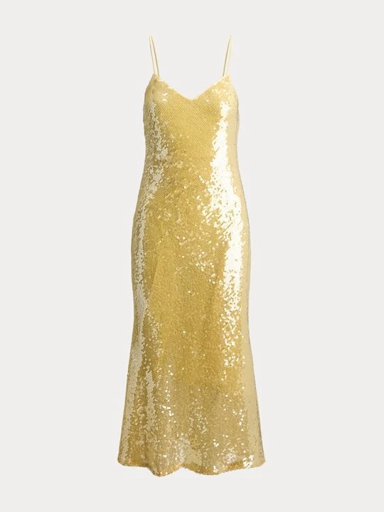 Obrázek produktu Koktejlové šaty / šaty na párty Lauren Ralph Lauren zlatá barva