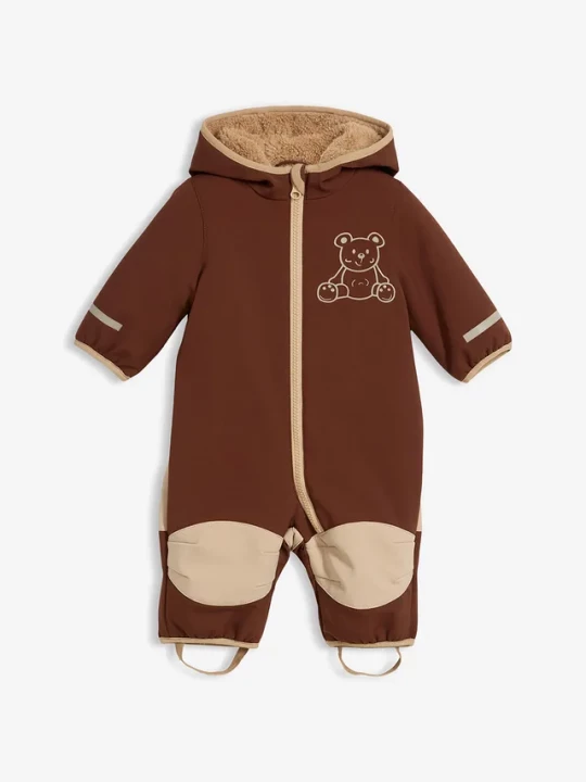 Obrázek produktu Kombinezon niemowlęcy softshell z polarem i kapturem BonPrix brązowy