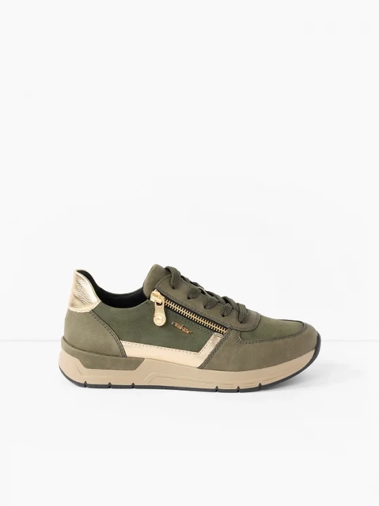 Obrázek produktu Komfortowe sneakersy marki Rieker z wyściełaną wkładką BonPrix zielony