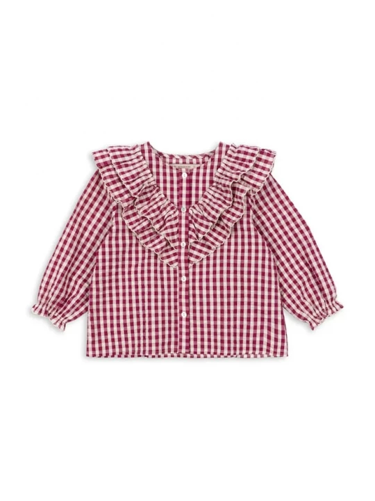 Obrázek produktu Konges Sløjd Dětská bavlněná halenka Konges Sløjd KIM FRILL BLOUSE GOTS červená