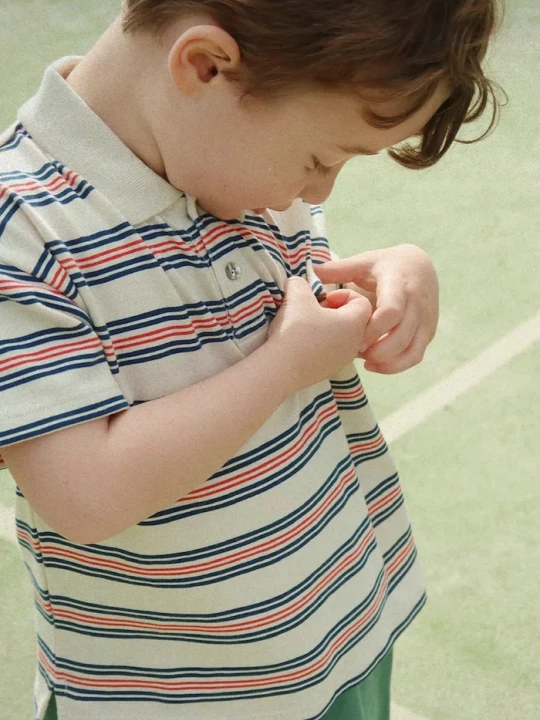 Obrázek produktu Konges Sløjd Dětská bavlněná polokošile Konges Sløjd SPOTTY SS POLO GOTS
