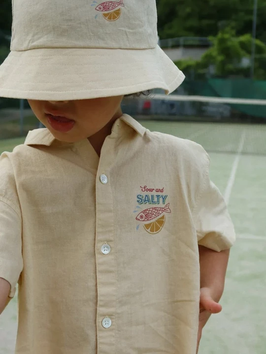 Obrázek produktu Konges Sløjd Dětská lněná košile Konges Sløjd FRANZEN SS LINEN SHIRT béžová