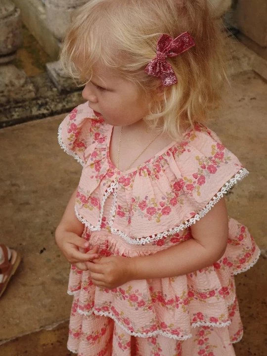 Obrázek produktu Konges Sløjd Dětské bavlněné šaty Konges Sløjd BELLA FRILL DRESS GOTS růžová