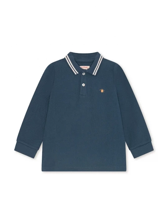 Obrázek produktu Konges Sløjd Dětské bavlněné tričko s dlouhým rukávem Konges Sløjd FLORIAN LS POLO GOTS námořnická modř