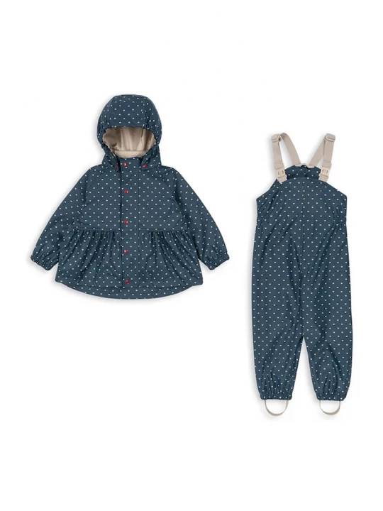 Obrázek produktu Konges Sløjd Dětské kalhoty a bunda Konges Sløjd RAINY PALME SET GIRL námořnická modř
