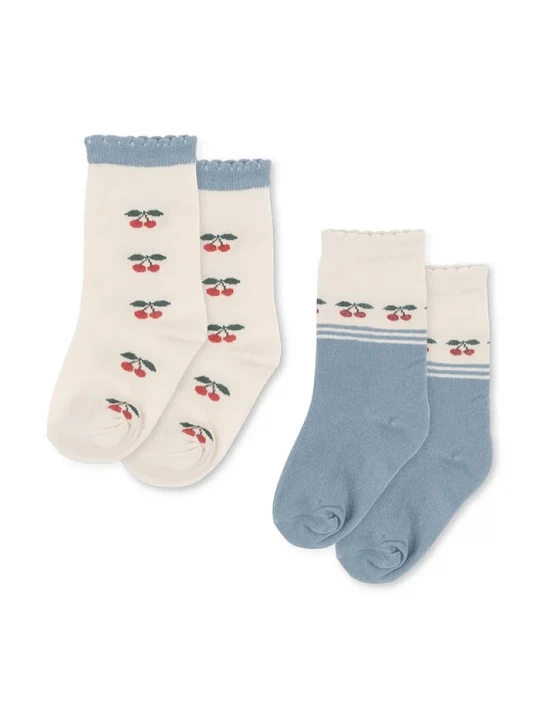 Obrázek produktu Konges Sløjd Dětské ponožky Konges Sløjd 2 PACK CHERRY SOCKS 2-pack béžová