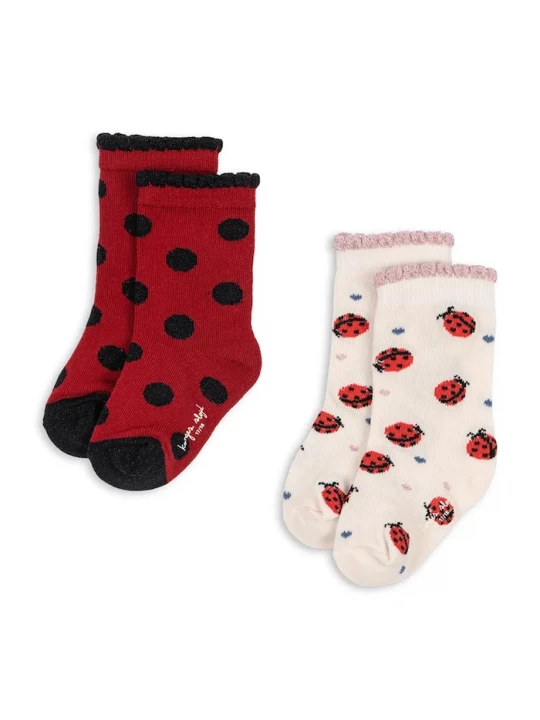 Obrázek produktu Konges Sløjd Dětské ponožky Konges Sløjd 2 PACK LADYBUG JACQUARD SOCKS červená