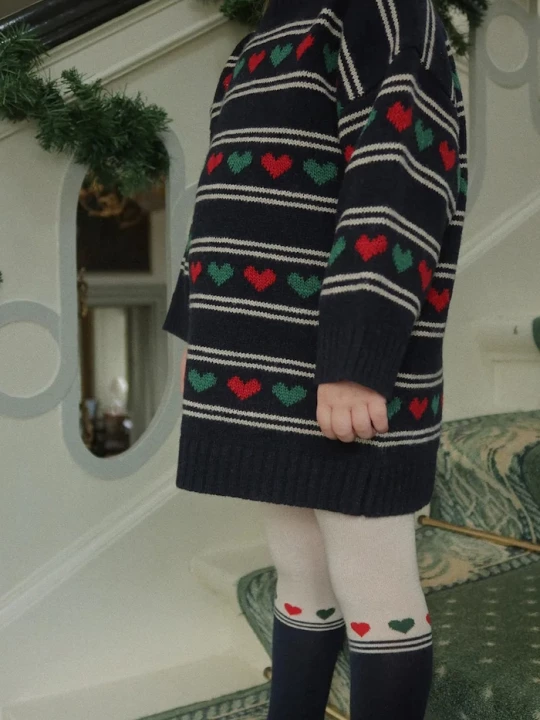 Obrázek produktu Konges Sløjd Dětské šaty s příměsí vlny Konges Sløjd BELOU KNIT DRESS námořnická modř