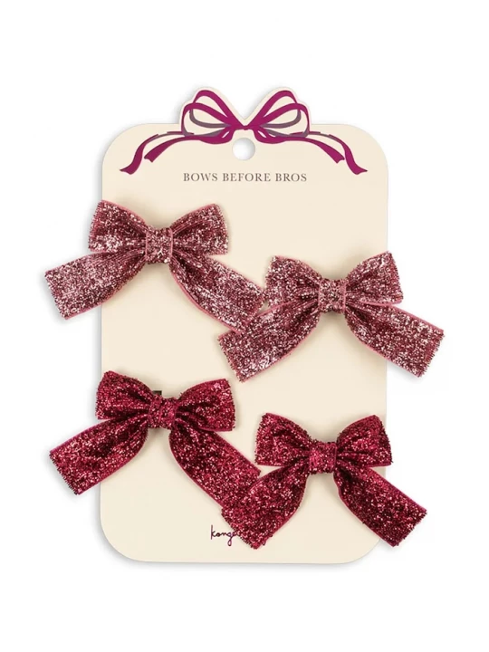 Obrázek produktu Konges Sløjd Dětské sponky Konges Sløjd GLITTER BOW HAIR CLIPS 4-pack