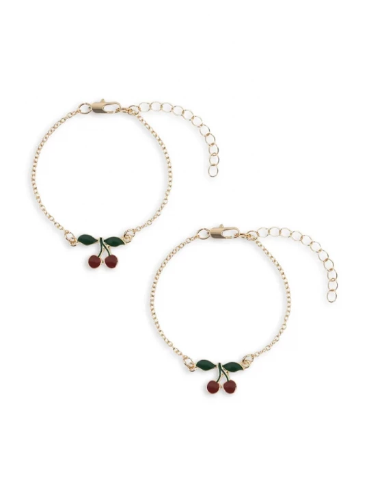 Obrázek produktu Konges Sløjd Dětský náramek Konges Sløjd 2 PACK CHERRY BESTIE BRACELETS 2-pack zlatá