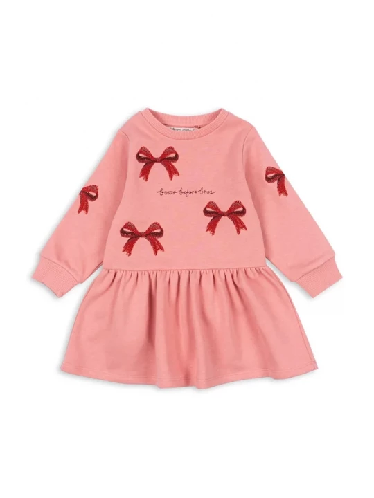 Obrázek produktu Konges Sløjd Dívčí šaty LOU BOW SWEAT DRESS OCS růžová