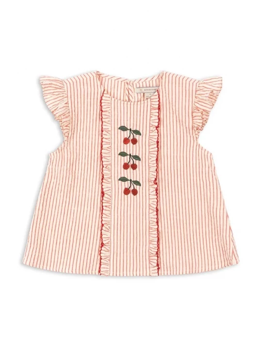 Obrázek produktu Konges Sløjd halenka s volánkem dětská bavlněná ELLIE FRILL TOP GOTS růžová